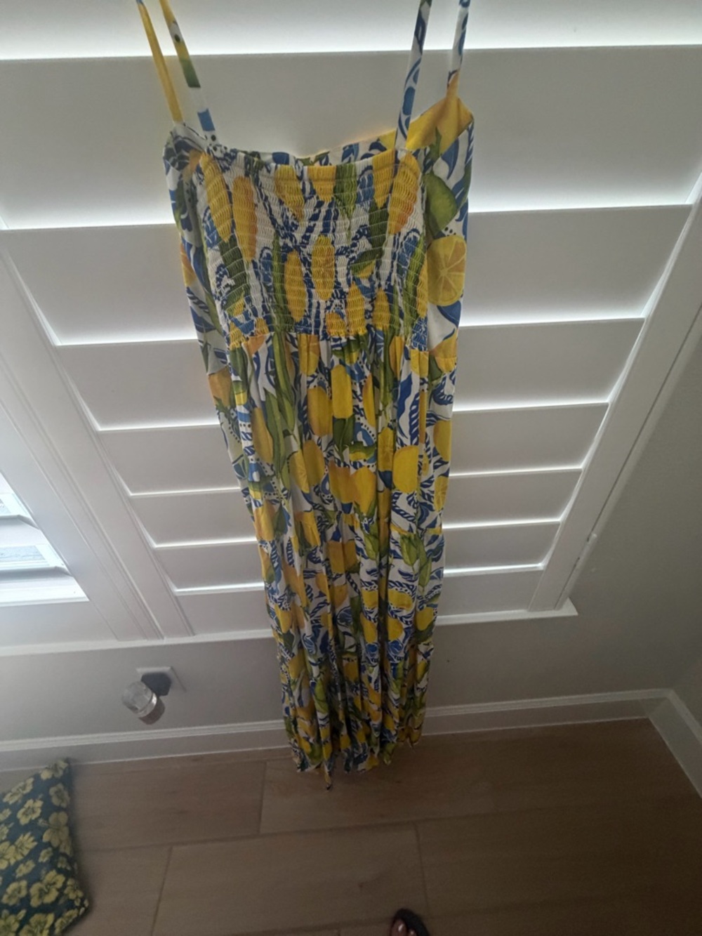 Kenny Flowers Yellow & Blue Lemon-Print Maxi Skirt